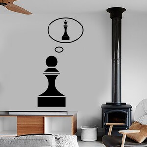 Wall Vinyl Decal Art Motivation Chess Pawn Queen Funny Decor 1312dz