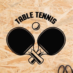 Table Tennis Vinyl Wall Decal Ping-Pong Game Room Racket Sports Recreational Space Stickers Mural (#4030dg)