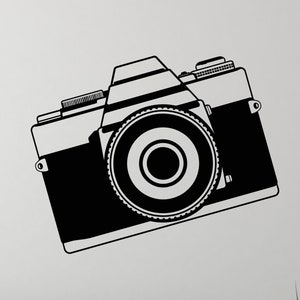 Calcomanía de vinilo para pared con cámara fotográfica, decoración para habitación de niña, estudio de fotografía, pegatinas, mural 3042di