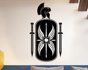 Roman Warrior Vinyl Wall Decal: Ancient Rome Decor (#6381di)