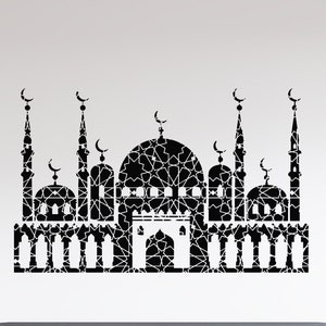 Mosque Vinyl Wall Decal Islamic Travel Arabic Architecture Stickers Mural (#2352dg)