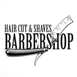 Barbershop Vinyl Wall Decal Hair Cut Shaves Stylist Barber Salon Stickers Mural (#2636di)