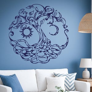 Celtic Tree of Life Wall Decal – Vinyl Spiritual Wall Art – Large Nature Symbol Home Decor – Boho Living Room or Yoga Studio Accent 2736da
