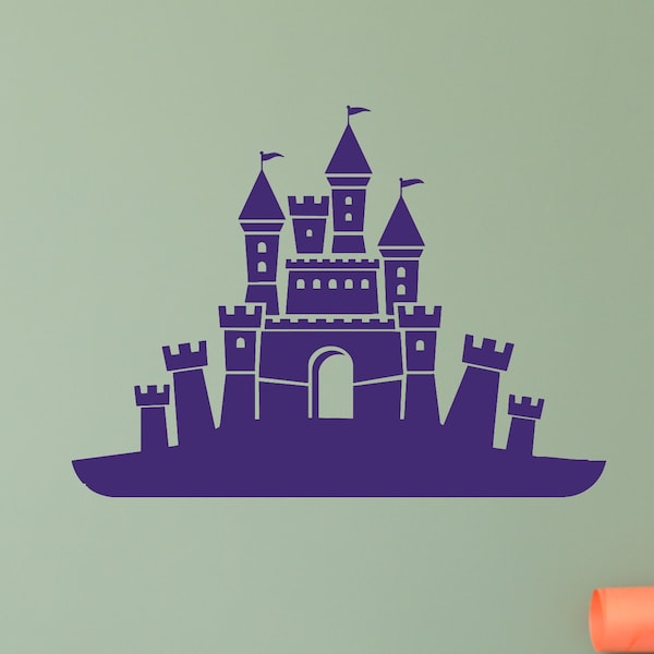 Sand Castle Wall Vinyl Decal Princess Palace Nursery Children's Room Decoration Stickers Mural (#1307da)