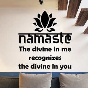 Lotus Flower Namaste Vinyl Wall Decal - Spiritual Wall Art Zen ...