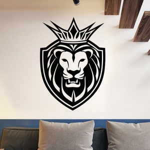 Royal Lion With Crown Vinyl Wall Decal: Jungle King Art (#6383di) - Etsy