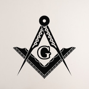 Freemasons Vinyl Wall Decal Art Masonic Sign Symbol Decor Stickers Mural (#4888dg)