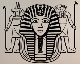 Farao vinyl muursticker oude Egypte Egyptische Toetanchamon stickers muurschildering (#6731dg)