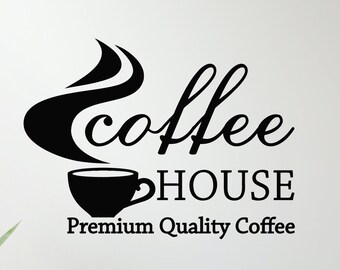 Wandaufkleber „Coffee Shop“ – 110x110 Cm, Schwarzes Vinyl, Selbstklebend – Perfekt Für Küche, Wohnzimmer Oder Café-Dekor