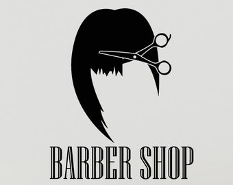 Barbershop Vinyl Wall Decal Barber Shop Hair Salon Stylist Hairdresser Stickers Mural (#2942di)