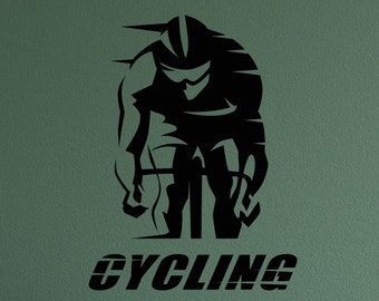 Vinilo decorativo de pared con palabras "Ciclista, Carrera, Bicicleta, Deporte", pegatinas artísticas para mural (#1095dg)