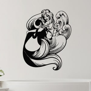Sticker mural vinyle salle de bain sirène sexy Ocean Girl Stickers muraux ado (#4053dg)