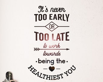 Health Vinyl Wall Decal Healthy Living Quote Healthcare School Nurse Sport Lifestyle Wellness Gym Clinic Medical Stickers Mural (#3159di)