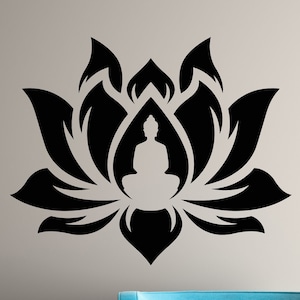 Lotus Flower Vinyl Wall Decal Buddha Yoga Studio Meditation Room ...