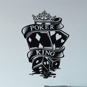 Poker Vinyl Wall Decal Casono Gambilng Card Room Decor Stickers Mural (#3230di)