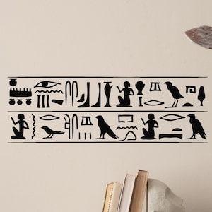 Ancient Egypt Vinyl Wall Decal Egyptian Pyramid Hieroglyphs Symbol Stickers Mural (#2282dg)