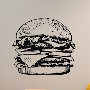 Fast Food Vinyl Wall Decal Cafe Restaurant Fresh Burger Stickers Mural (#5080dg)