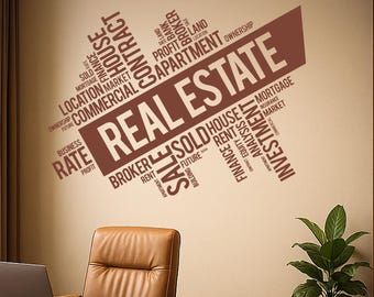 Realtor Office Wall Decal – Real Estate Motivational Quote – Vinyl Sign for Agent Workspace or Home Office Decor (3160di)