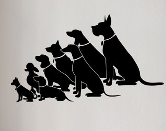 Vinyl Wall Decal Pack of Dogs Pet Shop Grooming Salon Decoration Veterinary Vet Clinic Window Sign Art Stickers Mural (#2669di)