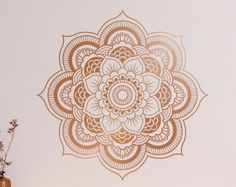 Mandala Wall Vinyl Decal Meditation Room Pattern Symbol of Universe Cosmos Indian Religious Spiritual Modern Home Decor (#1256da)