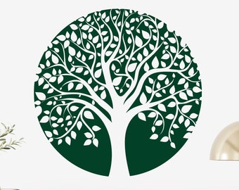 Tree of Life Wall Vinyl Decal Leaves Nature Family Home Decor Stickers Mural (#1246da)