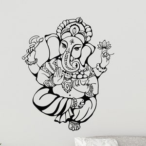 Ganesha Vinyl Wall Decal Hinduism Hindu India Elephant God Stickers Mural 3078di