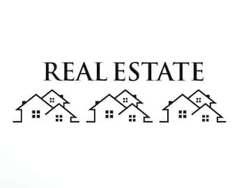 Real Estate Vinyl Wall Decal Property Houses Realtor Broker Stickers Mural  (#2630di)