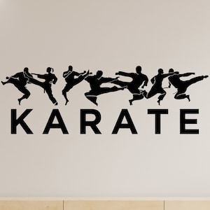 Karate Vinyl Wall Decal MMA Oriental Fighting Training Space Fights Martial Arts Studio Stickers Mural (#3776dg)