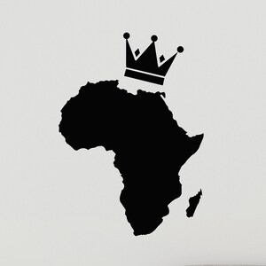 Africa Map Vinyl Wall Decal African Continent Crown Beauty Room Stickers Mural (#5108dg)