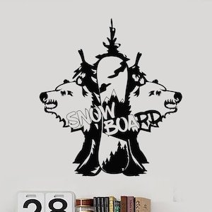Snowboard Vinyl Wall Decal Snowboarding Teen Room Decor Stickers Mural (#2690di)