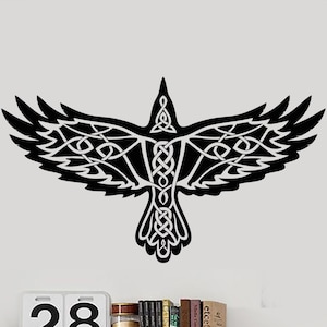 Celtic Birds Vinyl Wall Decal Ornament Ireland Irish Raven Room Decor Stickers Mural (#3274da)