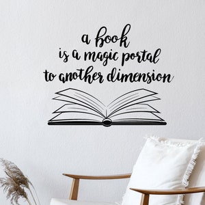 Open Book Quote Vinyl Wall Decal Library Home Interior Reading Corner ...