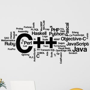 Vinyl Wall Decal C Programming Language Programmer Coder Geek Room Art ...