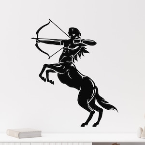 Centaur Vinyl Wall Decal Fantasy Themed Room Style Greek Mythology Archer Stickers Mural (#3802dg)