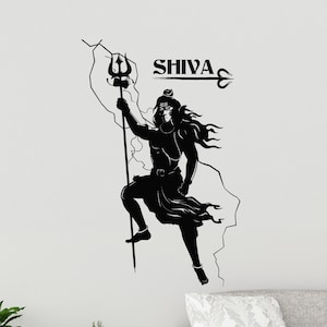Shiva Vinyl Wall Decal Hinduism Hindu God India Home Decor Stickers Mural (#3044di)