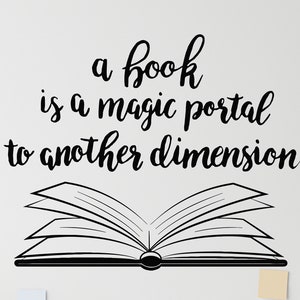 Book Quote Vinyl Wall Decal Library Reading Corner Saying Words Read Room Art Stickers Mural (#5297di)
