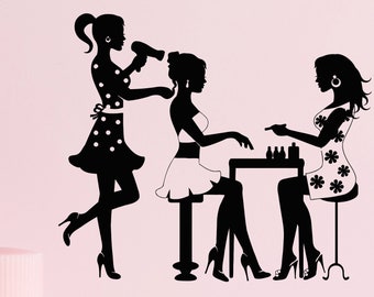 Nails Beauty Salon Vinyl Wall Decal Manicure Pedicure Studio Women's Hairdresser Stickers Mural (#688da)