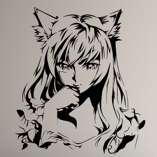 Anime Girl Vinyl Wall Decal Manga Oriental Kids Teen Room - Etsy