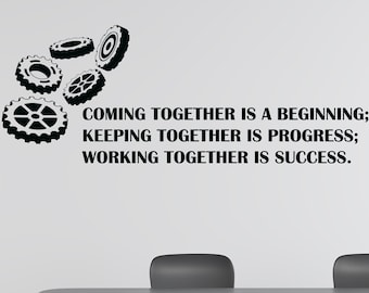 Teamwork Quote Vinyl Wall Decal: Office Decor Idea (#6200di)