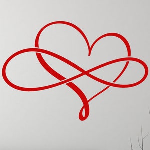 Infinity Love Vinyl Wall Decal Heart Romantic Art Bedroom Stickers ...
