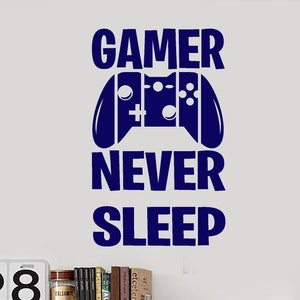 Gamer Quote Vinyl Wall Decal Gamepad Gaming Zone Decor Joystick Stickers Mural (#3214da)