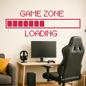 Game Zone Vinyl Wall Decal Children's Teen Room Playroom Decor Loading Gamer Computer Game Play Room Decoration Stickers (#1107di)