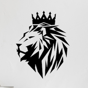 Abstract Lion Head Wall Vinyl Decal Polygonal Animal Predator King ...