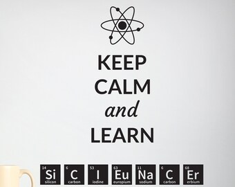 Science Decal With Periodic Table of Elements, Science Vinyl Decal ...