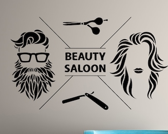Unisex Salon Decal Etsy