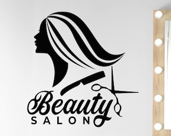 Hair Salon Vinyl Wall Decal Hair Style Scissors Barbershop Stylist Stickers Mural Removbale Art Mural For Barber Shop Window 87x42cm