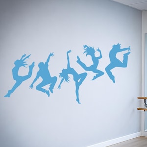 Dancers Vinyl Wall Decal Silhouette Dancing People Dance School Decoration Studio Girl Bedroom Room Decor Art Stickers Mural (#2567di)