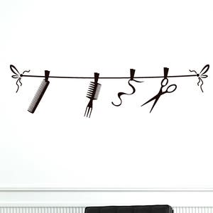 Hair Salon Tools Vinyl Wall Decal Hairdressing Stylist Window Art Stickers Mural (#2722di)