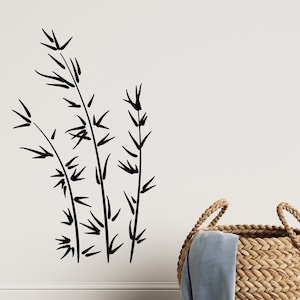 Bamboo Vinyl Wall Decal Branches Tree Japanese Floral Style Stickers Mural (#5139dg)