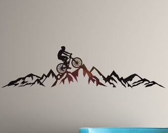 Sticker mural vinyle VTT vélo sport extrême Art déco Stickers muraux 3166dg